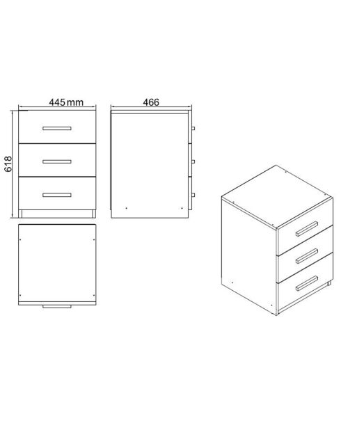 Ensemble Bureau + Tiroirs + Table basse VO9 blanc