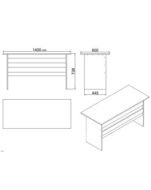 Ensemble Bureau + Tiroirs + Table basse VO9 blanc