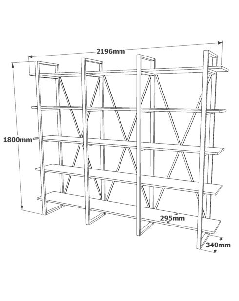 Bibliothèque ML4 marron - 219.6x34x180 cm