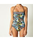 Maillot 1 Pièce bustier Eden noir/multicolore