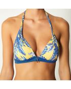 Haut de Maillot triangle Yaya jaune/bleu