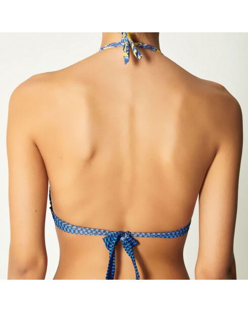 Haut de Maillot triangle Yaya jaune/bleu