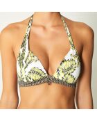 Haut de Maillot triangle Yaya blanc/noir/jaune