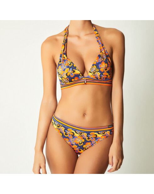 Blauw-oranje bikinibroekje uit de jaren 70