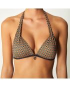 Haut de Maillot triangle Africa taupe/noir/rouge