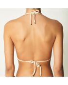 Haut de Maillot triangle Armel marron/beige