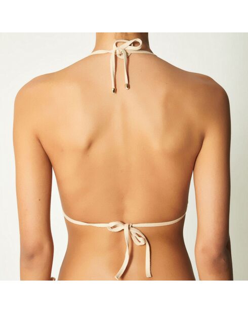 Haut de Maillot triangle Armel marron/beige