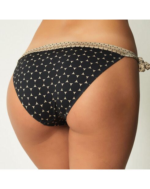 Slip bikini per bambola nero/beige annodati