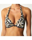 Haut de Maillot triangle Anae kaki/noir/blanc
