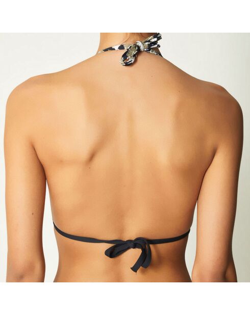 Anae khaki/zwart/witte triangelbikinitop