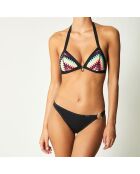 Haut de Maillot triangle Rai noir/multicolore