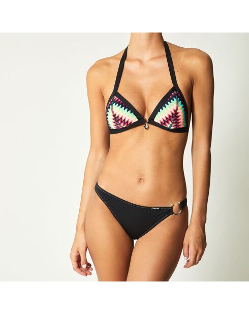 Haut de Maillot triangle Rai noir/multicolore