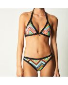 Haut de Maillot triangle Metal noir/multicolore