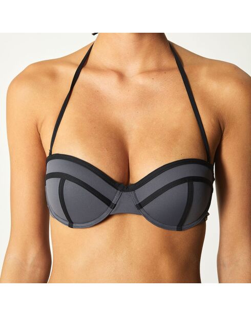 Haut de Maillot corbeille Colors anthracite/noir