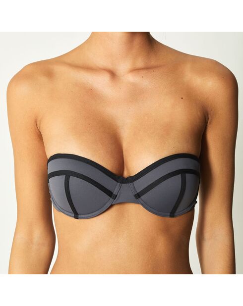 Haut de Maillot corbeille Colors anthracite/noir