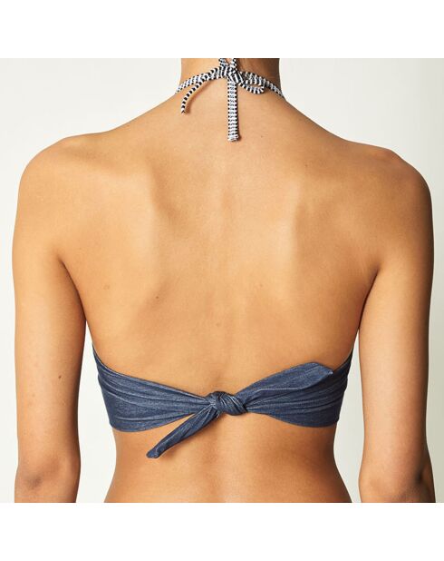 Pranadda marineblaues Bikinioberteil mit Stirnband