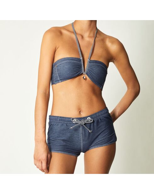 Haut de Maillot bandeau Pranadda bleu marine