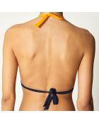 Haut de Maillot triangle Daoday bleu marine/blanc/orange