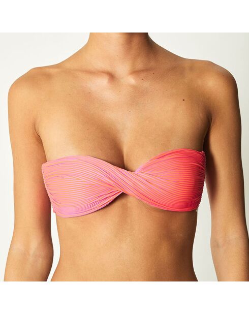 Haut de Maillot bandeau Iokina rose/orange
