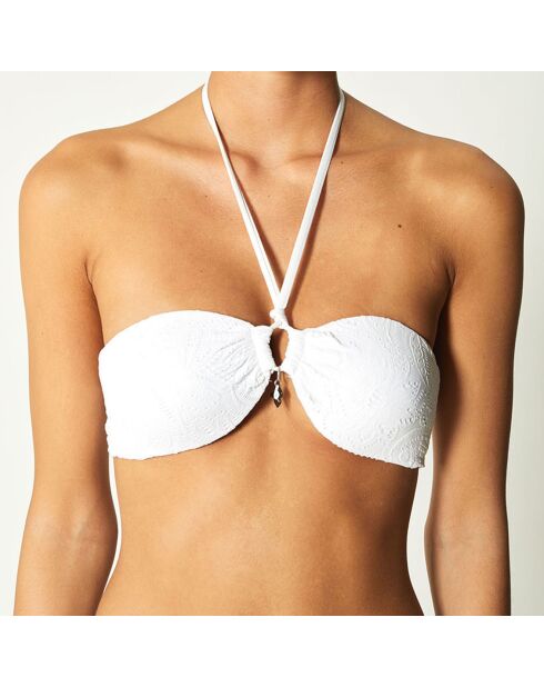 Witte Bandeau-bikinitop van Kanoa