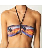 Haut de Maillot bandeau Haimi bleu/multicolore