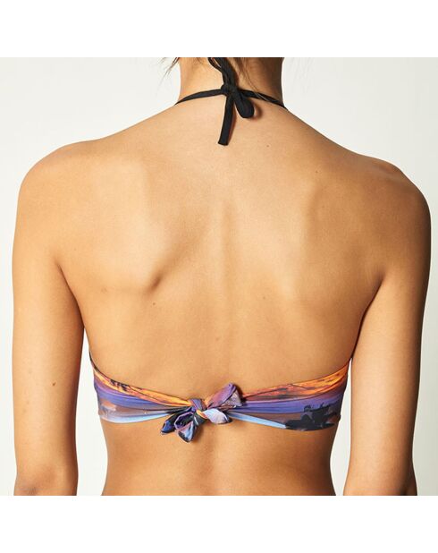 Haut de Maillot bandeau Haimi bleu/multicolore