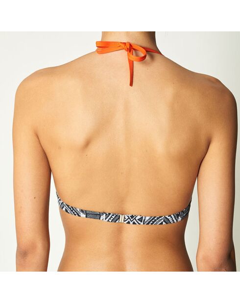Haut de Maillot Push-Up Somboune noir/blanc/orange