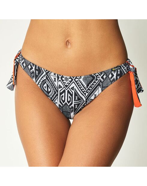 Bikinihose Somboune mit Schnürverschluss, schwarz/weiß/orange