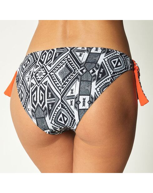 Bikinihose Somboune mit Schnürverschluss, schwarz/weiß/orange