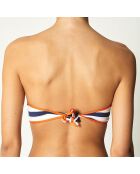 Haut de Maillot bandeau Salena bleu marine/blanc/orange
