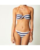 Haut de Maillot bandeau Salena bleu marine/blanc/orange