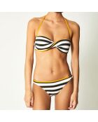 Haut de Maillot bandeau Salena noir/blanc/orange