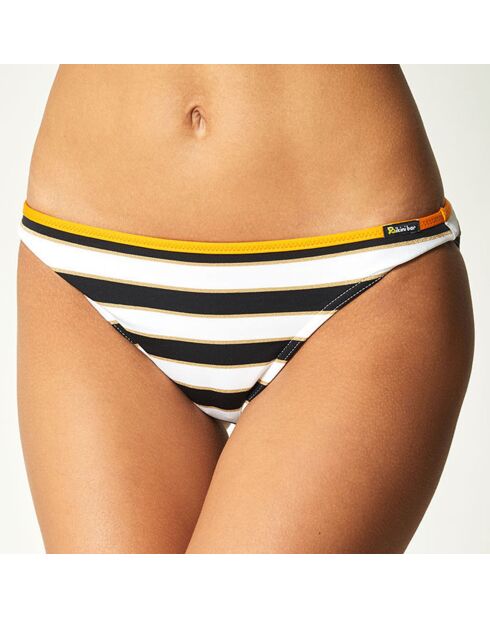Salena zwart/wit/oranje bikinibroekje