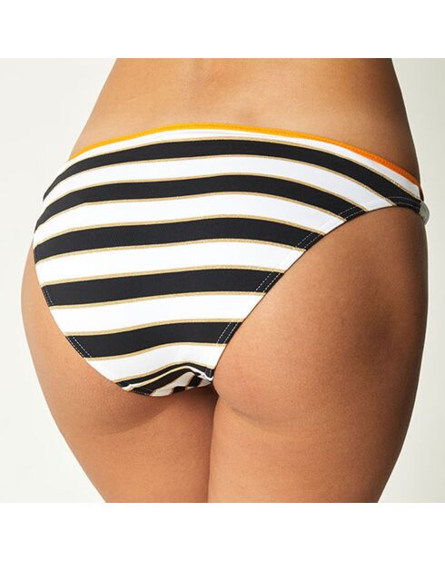Salena zwart/wit/oranje bikinibroekje