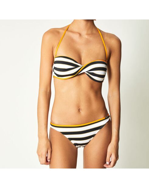 Salena zwart/wit/oranje bikinibroekje