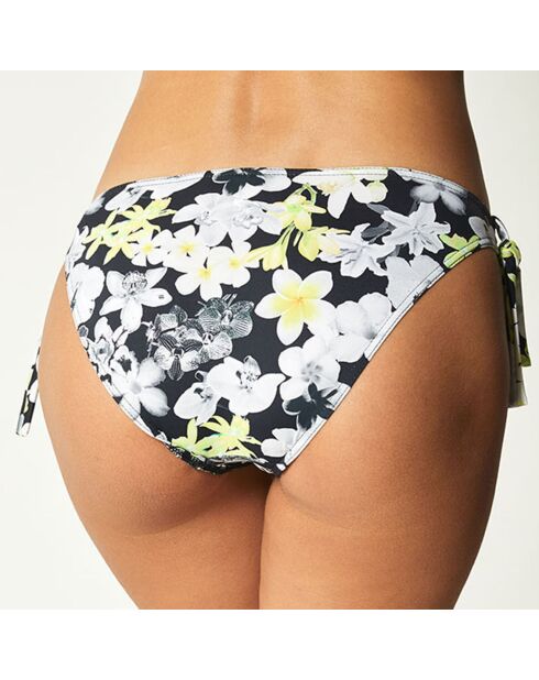 Champa zwart/wit/geel bikinibroekje met striksluiting