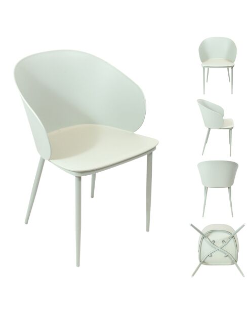 4 Chaises Alison vertes - 55.5x80.5x55 cm