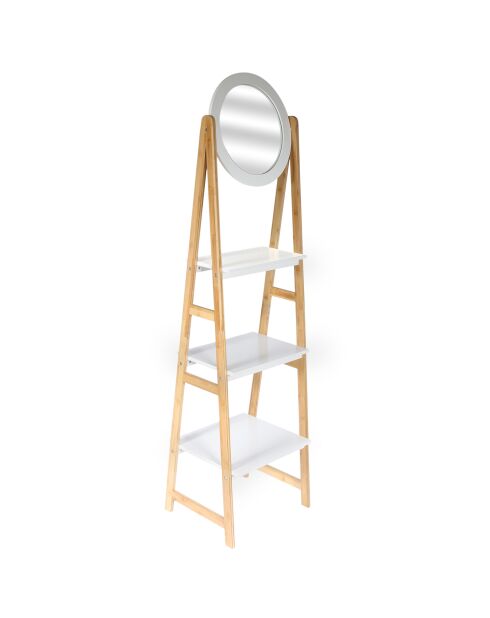 Etagère avec miroir Copenhague blanche - 43x163x36 cm