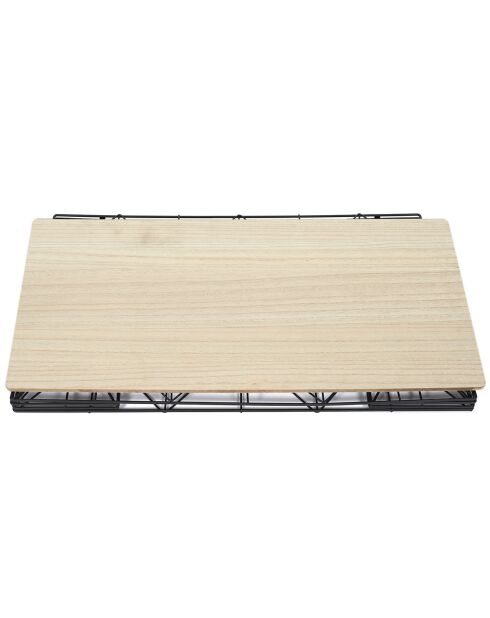 Table pliable filaire noir/marron - 80x46x40 cm