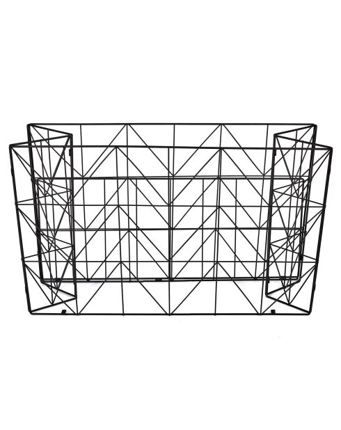 Table pliable filaire noir/marron - 80x46x40 cm