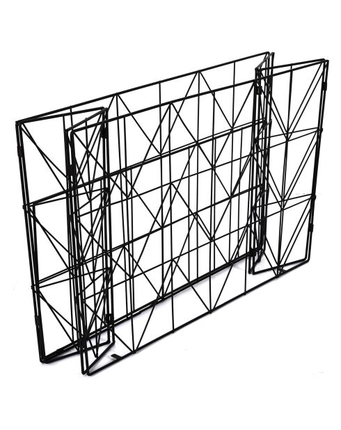 Table pliable filaire noir/marron - 80x46x40 cm