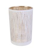 Vase Tauri blanc/doré - D.12x20 cm