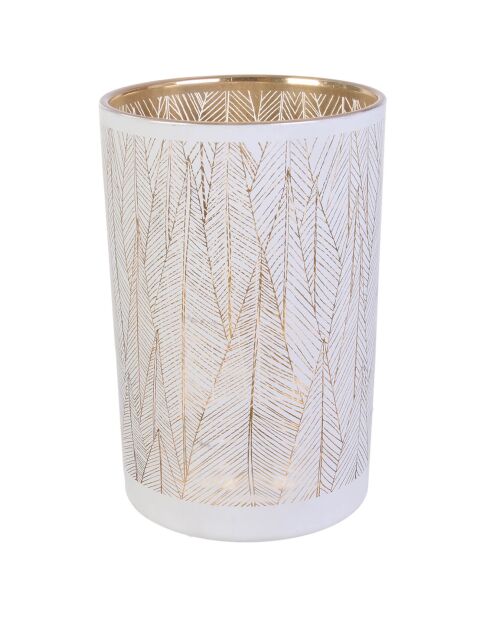 Vase Tauri blanc/doré - D.12x20 cm
