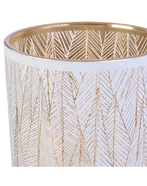 Vase Tauri blanc/doré - D.12x20 cm