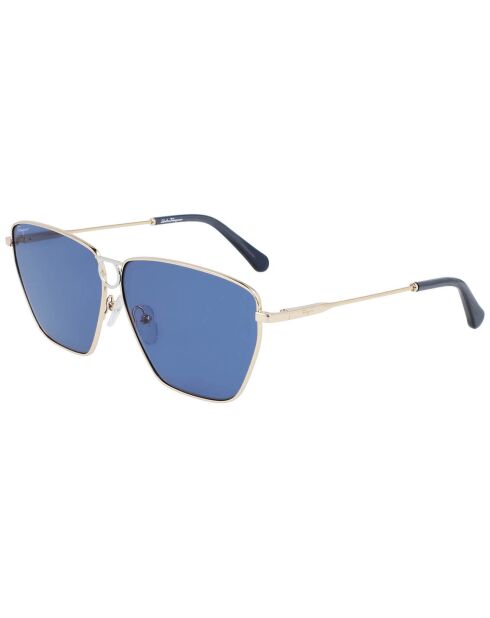 Lunettes de soleil Femme doré/bleu