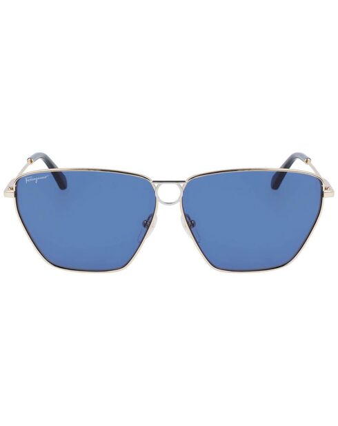 Lunettes de soleil Femme doré/bleu