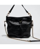 Sac seau en Cuir Bubble Malia noir - 24x13x28 cm