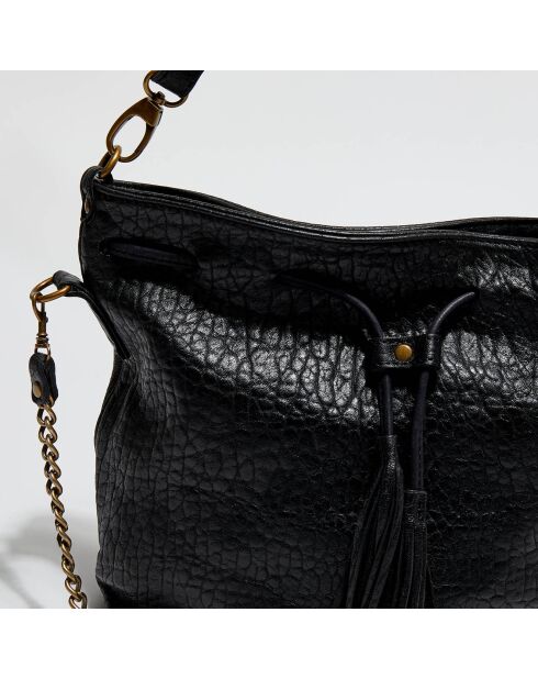 Sac seau en Cuir Bubble Malia noir - 24x13x28 cm