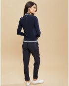 Pantalon élastiqué confortable marine