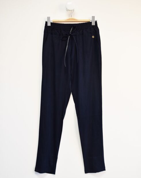 Pantalon élastiqué confortable marine